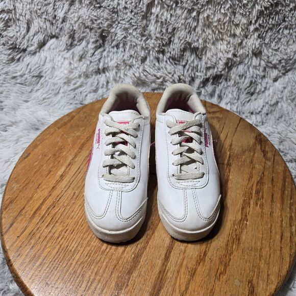 Retro y2k Puma Roma Kids 12C Size Basic Puma White And Pink Shoes Sneakers - Picture 3 of 7